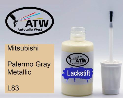 Mitsubishi, Palermo Gray Metallic, L83: 20ml Lackstift, von ATW Autoteile West.